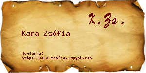 Kara Zsófia névjegykártya